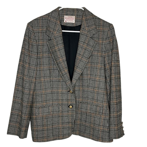 Pendleton Wool 2 Piece Pant Suit Set Size 10 Petite Carnegie District Tartan - Picture 2 of 12